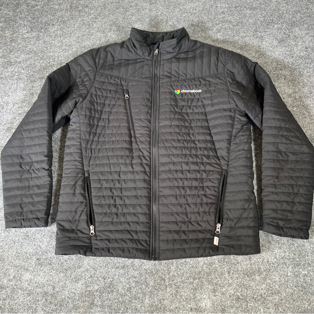 Google‎ Chromebook Employee Puffer Jacket Men’s Medium Black Embroidered Logo